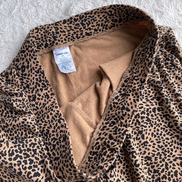 Lands' End wide leg crop animal print pajama pants leopard cheetah cropped M - Picture 7 of 17